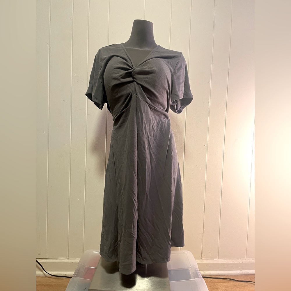 TORRID Supersoft Gray Twist Front Ribbed Skater Dress | Size 3